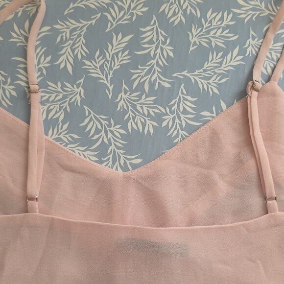 Naked Zebra Women Sz S Pink Feminine Dainty Fairy Y2K Flowy Pleated Camisole Top - Picture 7 of 9